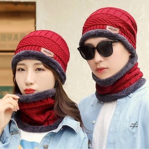 Beanies for woman and man 2 in 1 for winter and snow scarves and hat Unixes hats